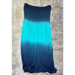 Blue Ombre Strapless Dress